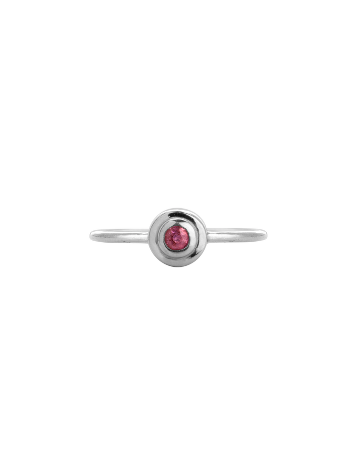 Concentric circles pink sapphire ring