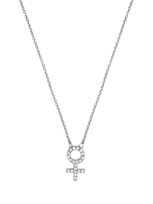 Pavé female venus symbol necklace photo
