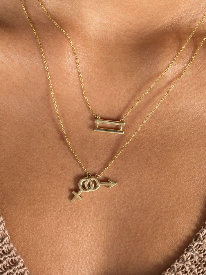 Equality symbol necklace