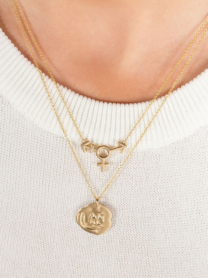 Transgender symbol necklace