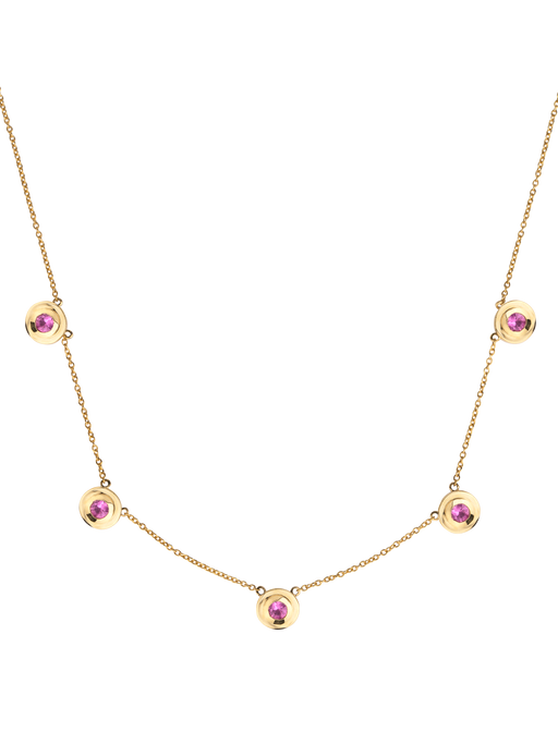 Concentric circles pink sapphire station necklace photo