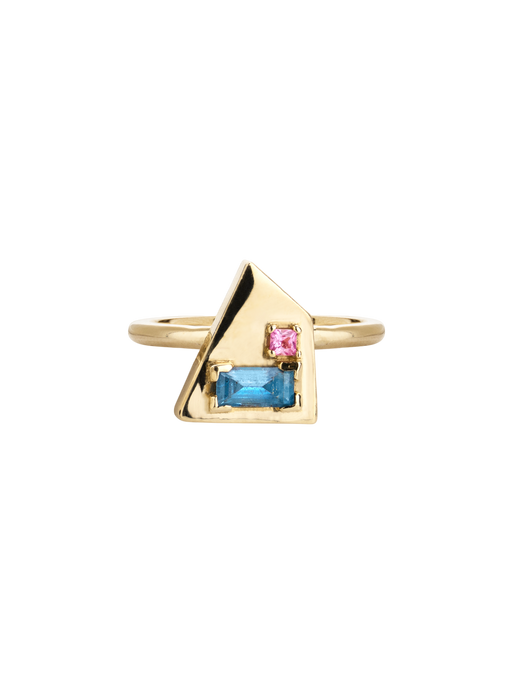 Corvus aquamarine and pink sapphire ring photo