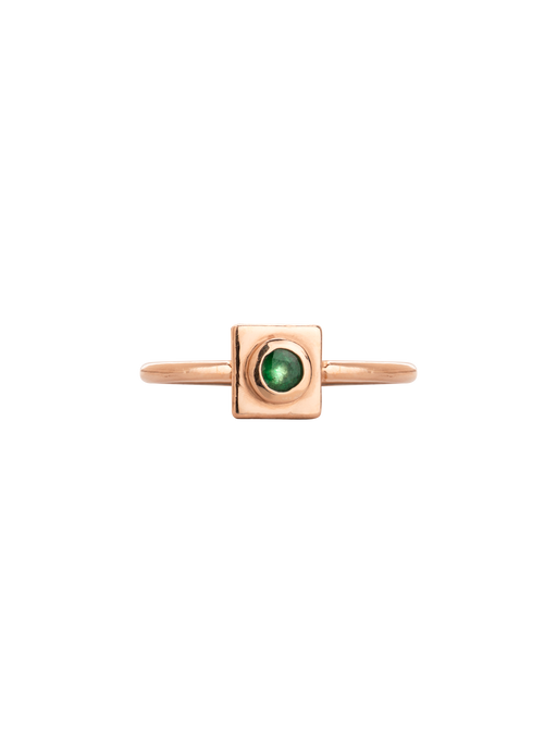 Squared circle emerald ring photo