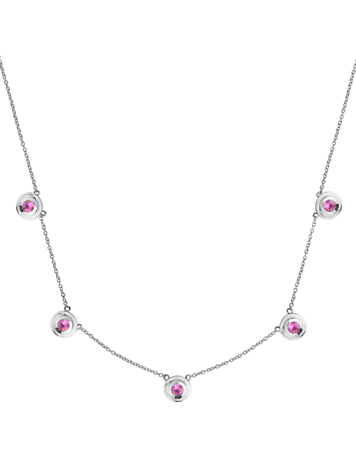 Concentric circles pink sapphire station necklace photo