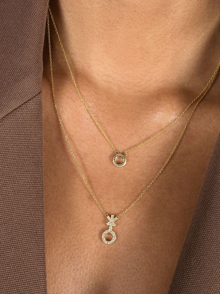 Pavé non-binary symbol necklace