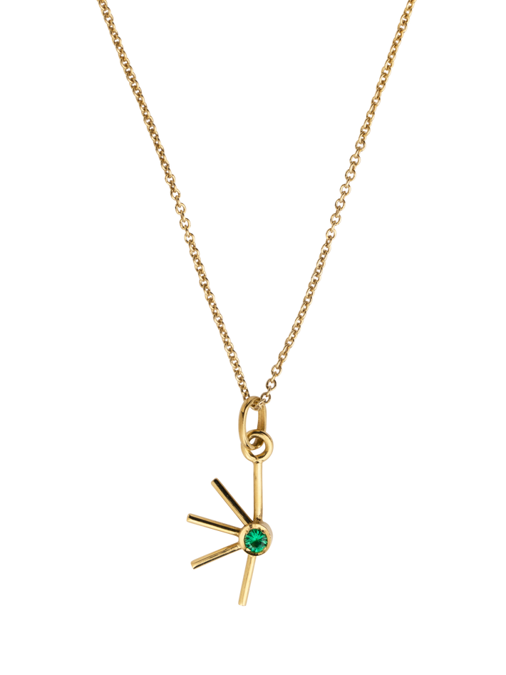 Emma amulet gold & emerald