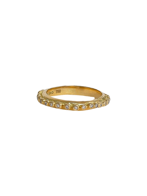 Harmonia ring with diamond - solid gold photo