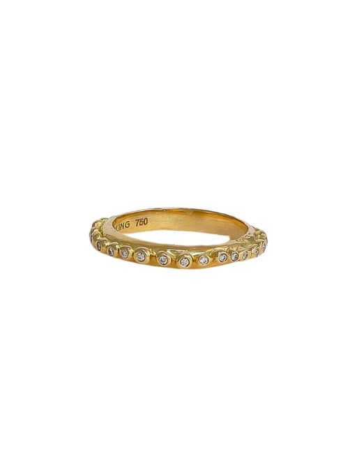 Harmonia ring with diamond - solid gold photo