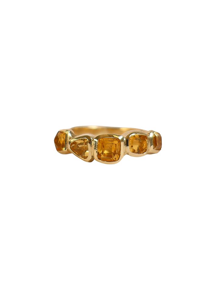 Perdix ring with yellow sapphire - solid gold