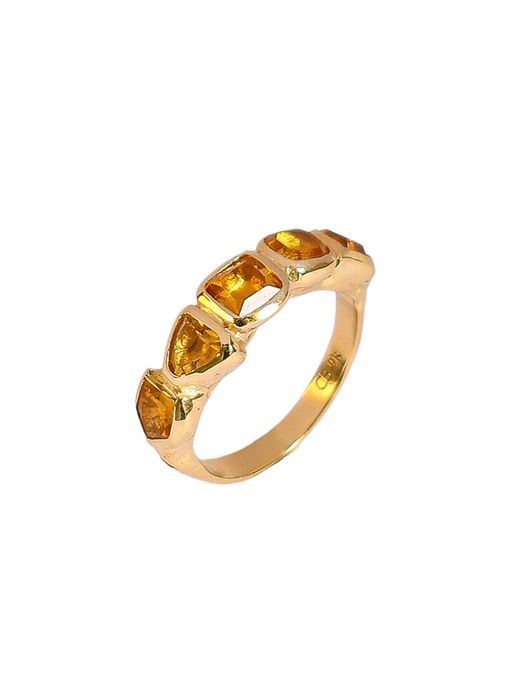 Perdix ring with yellow sapphire - solid gold photo