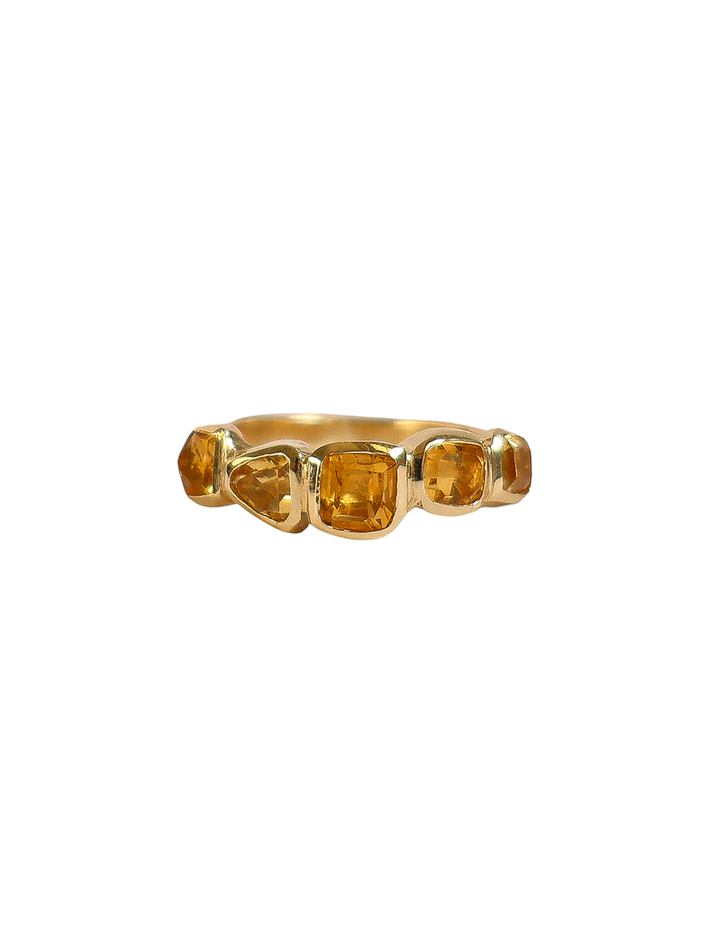 Perdix ring with yellow sapphire - solid gold