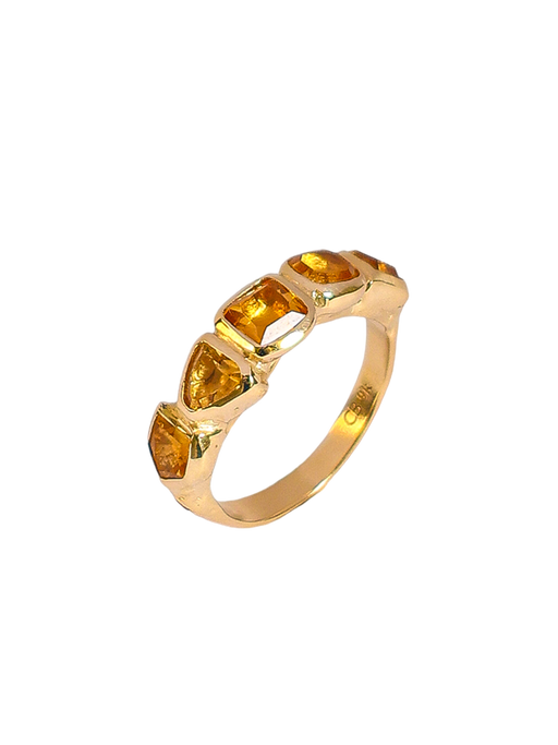 Perdix ring with yellow sapphire - solid gold photo