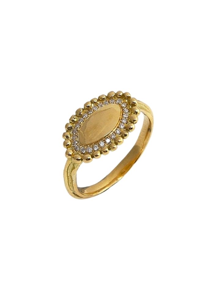 Atalante ring with diamond - solid gold