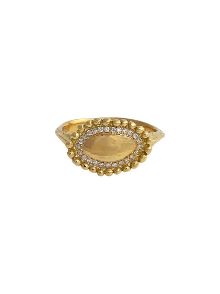 Atalante ring with diamond - solid gold