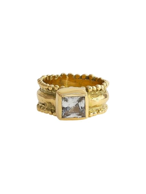 Iphis ring with sapphire - solid gold photo