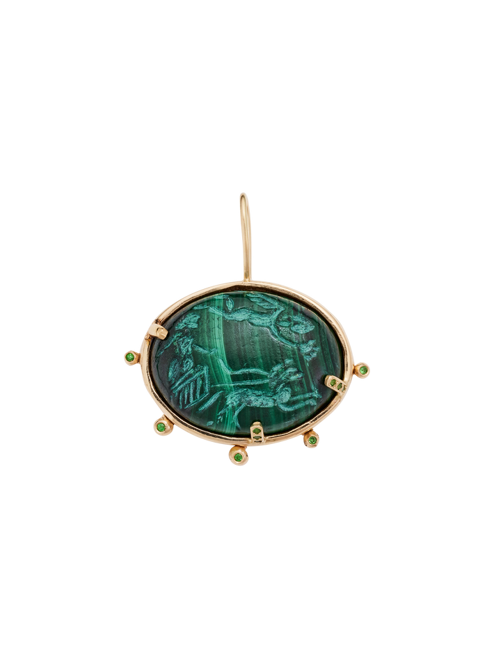 Hippolyta pendant with tsavorite garnet - 14k solid gold