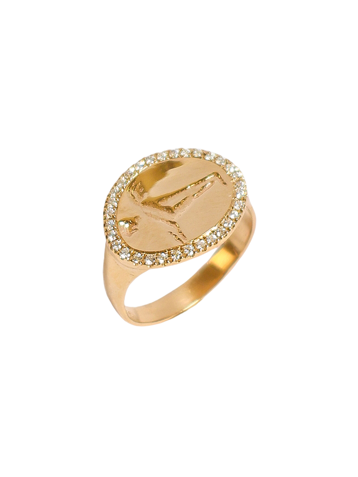 Peristera ring with white diamond - solid gold