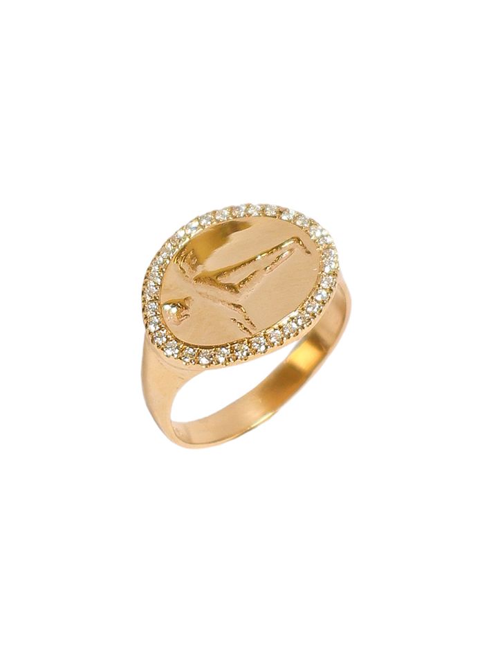 Peristera ring with white diamond - solid gold