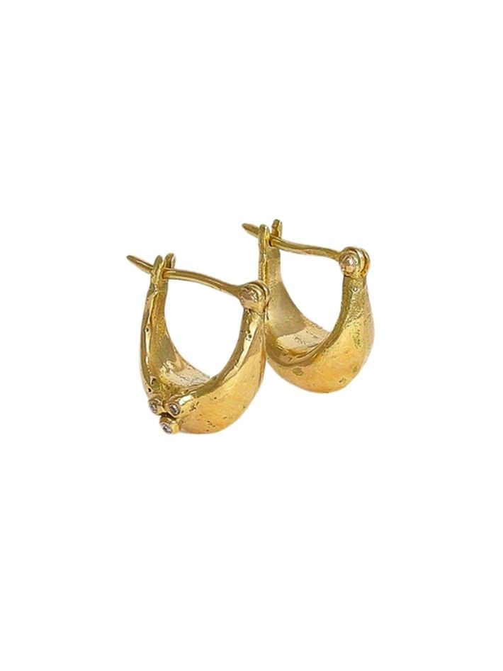 Hellespont earrings with diamond - solid gold