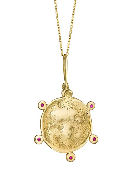 Ruby moon face pendant photo