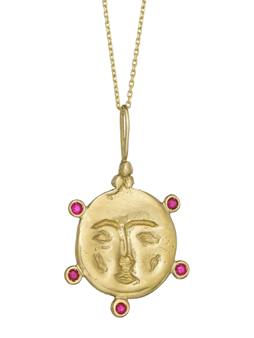 Ruby moon face pendant photo