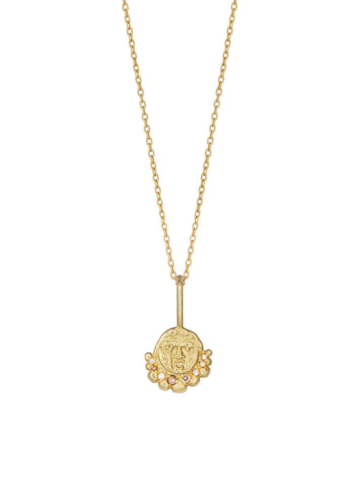 Gorgoneion radiance pendant with diamonds