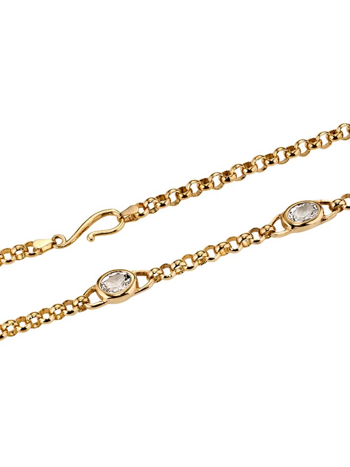 Mermesa chain necklace with quartz - solid gold