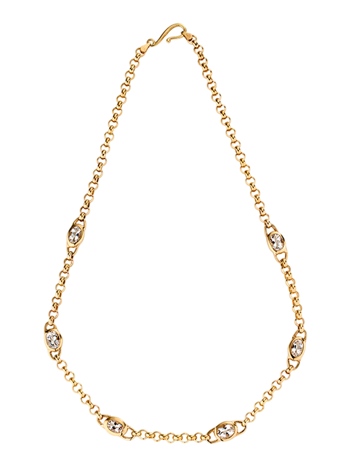 Mermesa chain necklace with quartz - solid gold