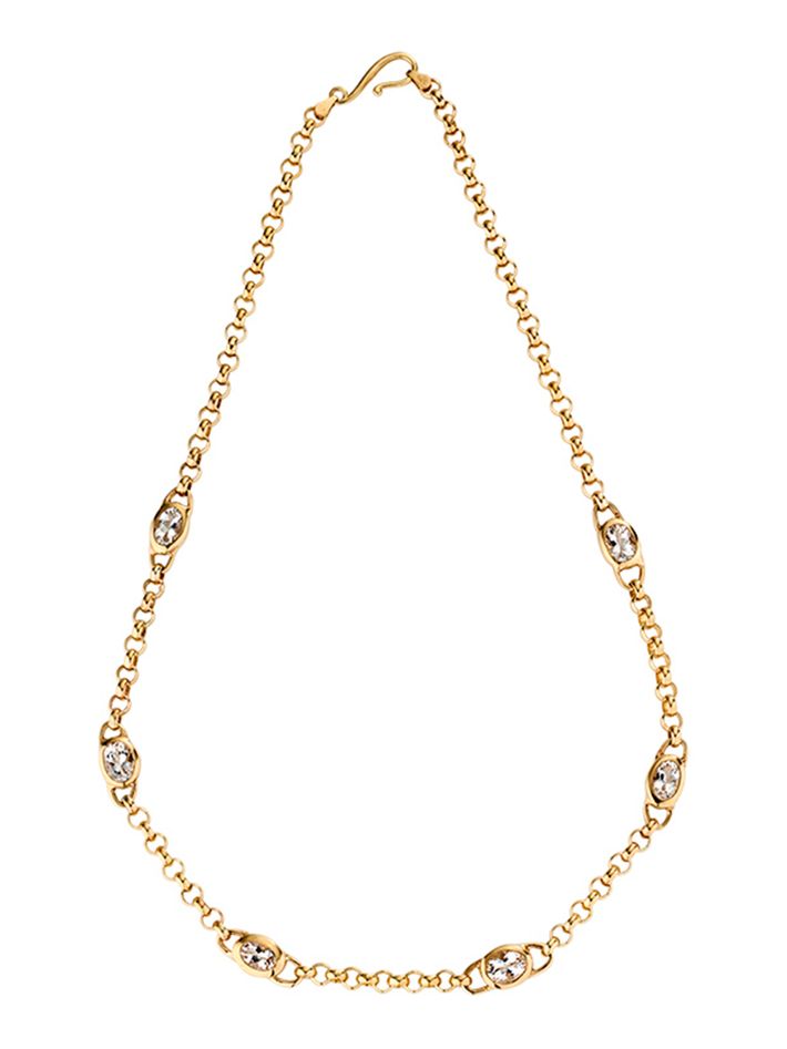 Mermesa chain necklace with quartz - solid gold