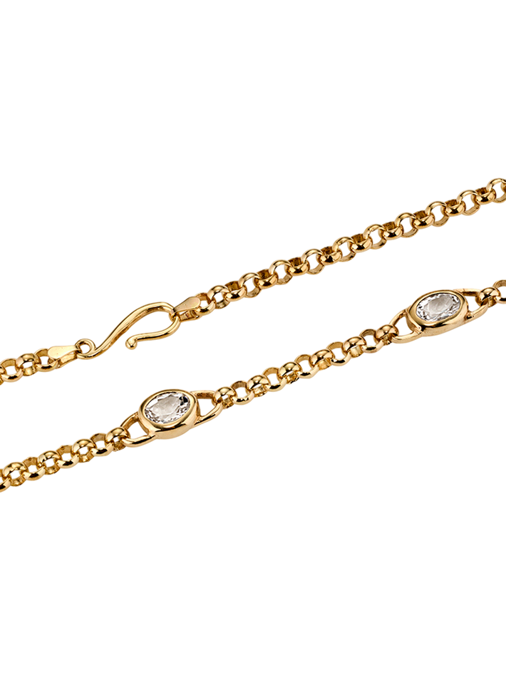 Mermesa chain necklace with quartz - solid gold