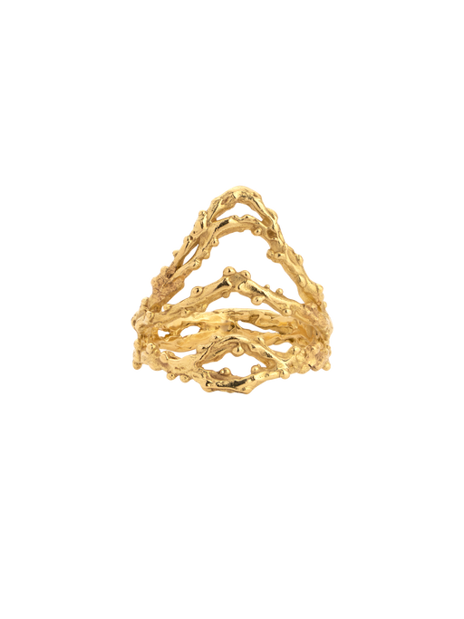 Gold seaweed tangle ring photo