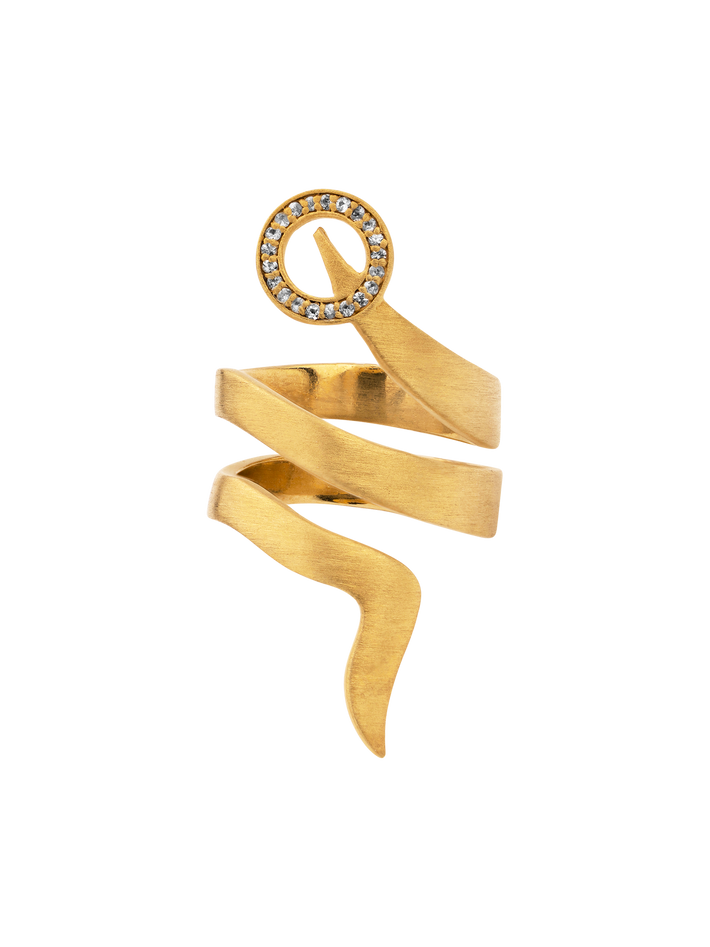 Snaketric ring gold with fancy sapphires