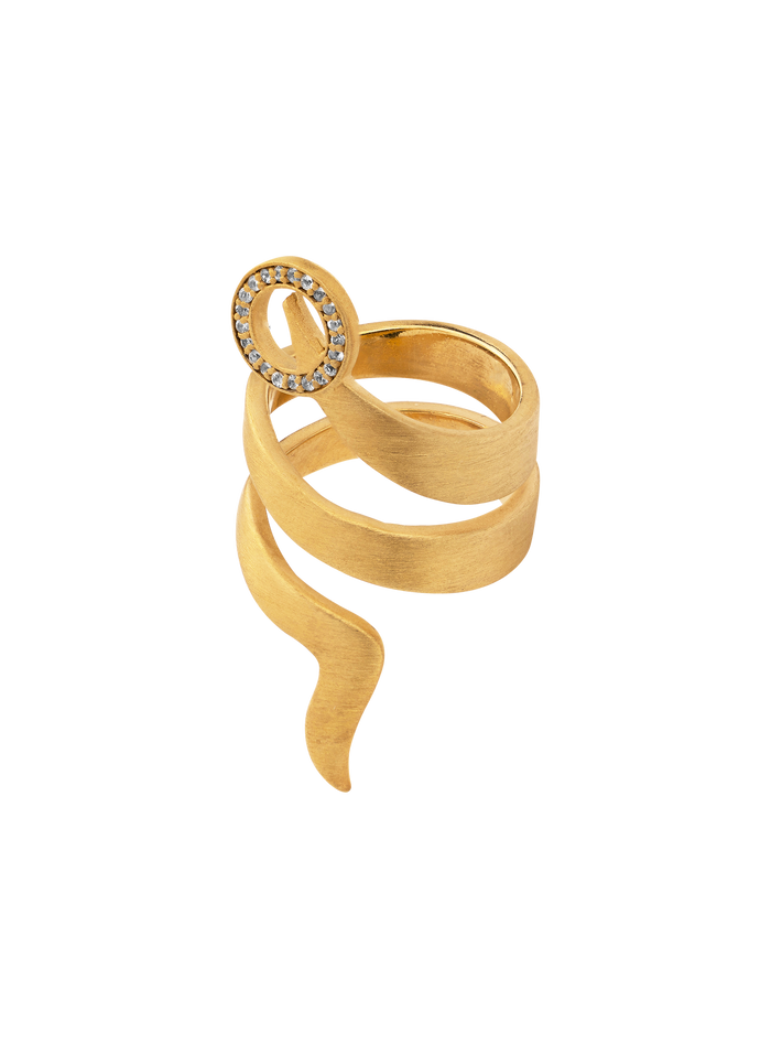 Snaketric ring gold with fancy sapphires