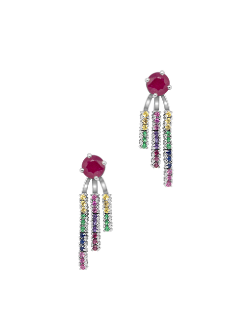 Rainbow Earrings with rubies photo