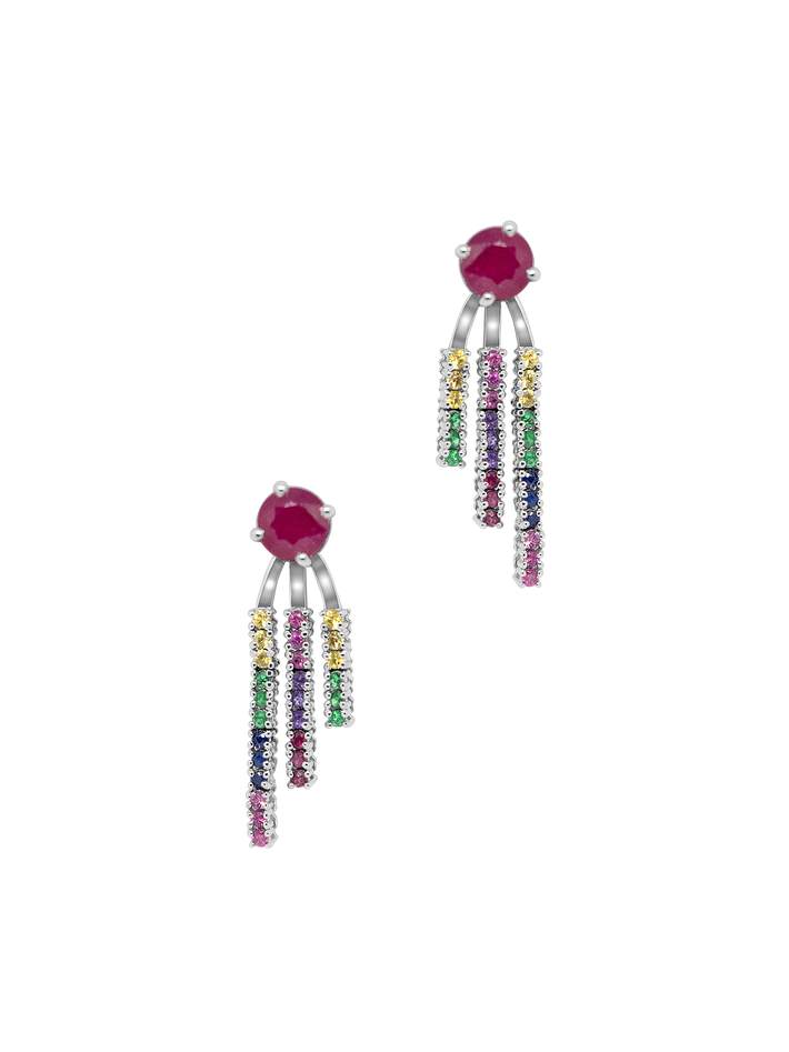 Rainbow Earrings with rubies