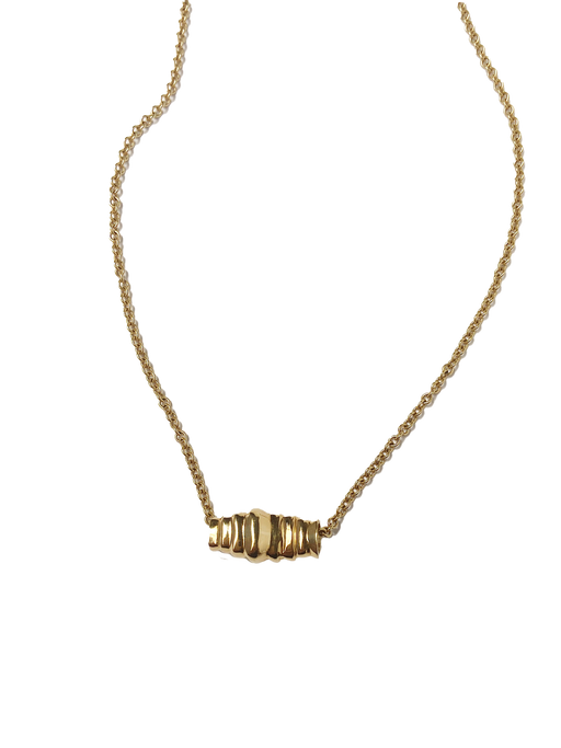Caterpillar bead necklace in 18k fairmined gold photo