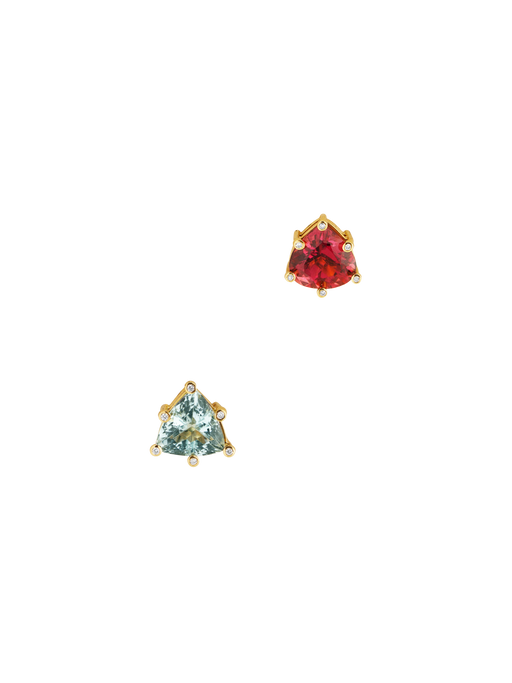 Two tone earring with diamonds photo