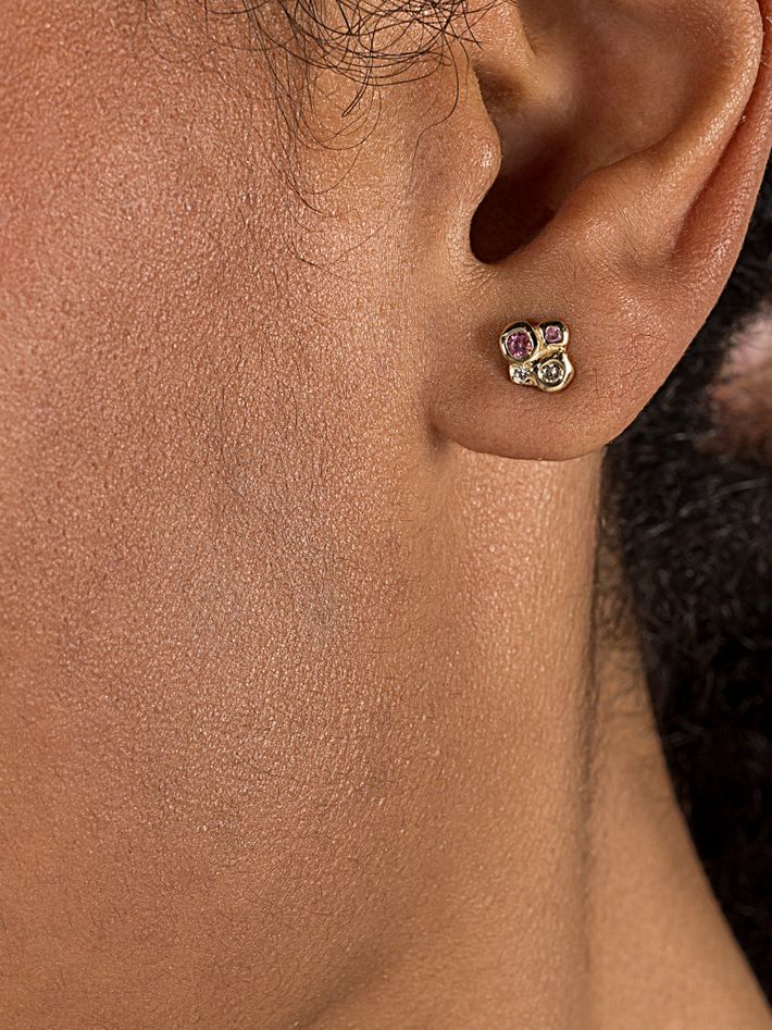 Gem cluster earrings