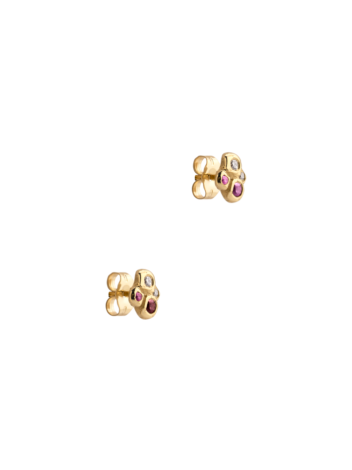 Gem cluster earrings