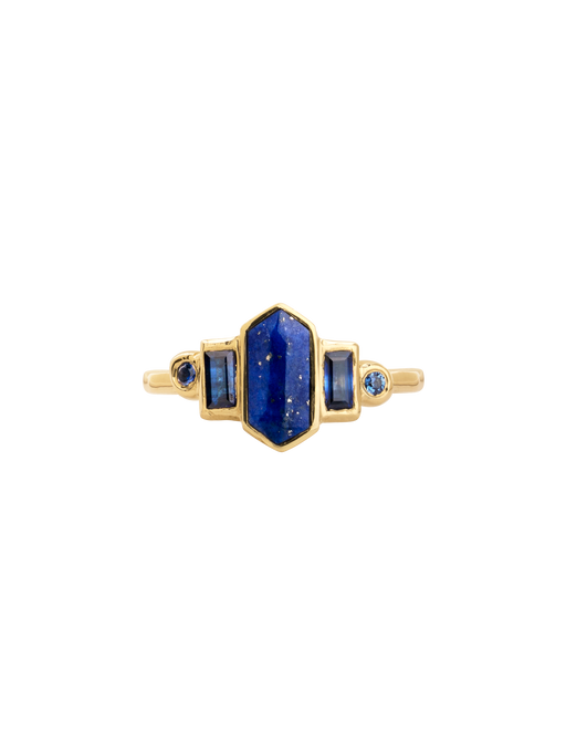Lapis and blue sapphire ring photo