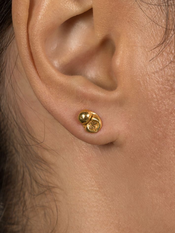 18kt gold vermeil pinch stud earrings no.6