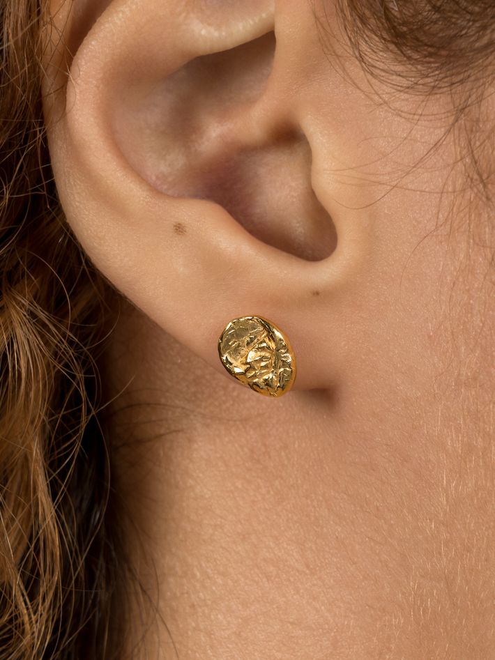 18kt gold vermeil pinch stud earrings no.1