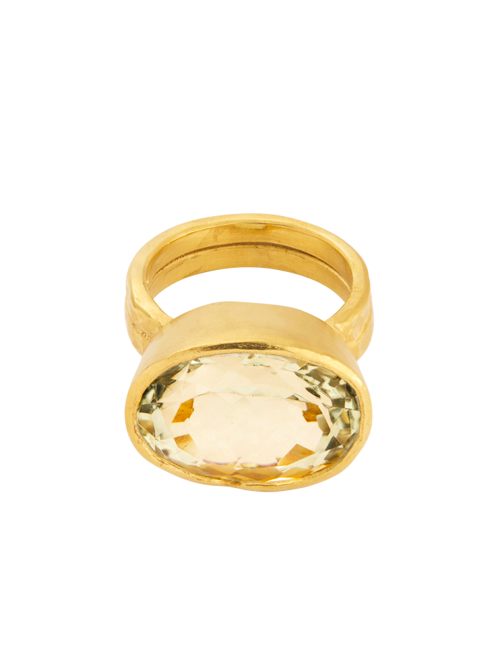 18kt gold vermeil green amethyst ring
