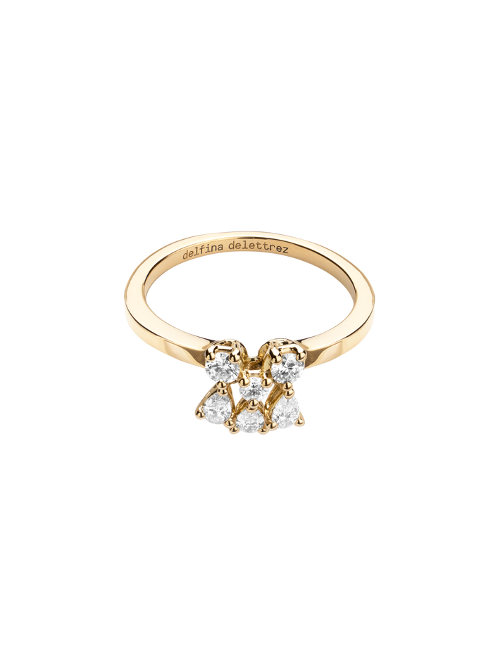 Dancing diamonds pear ring