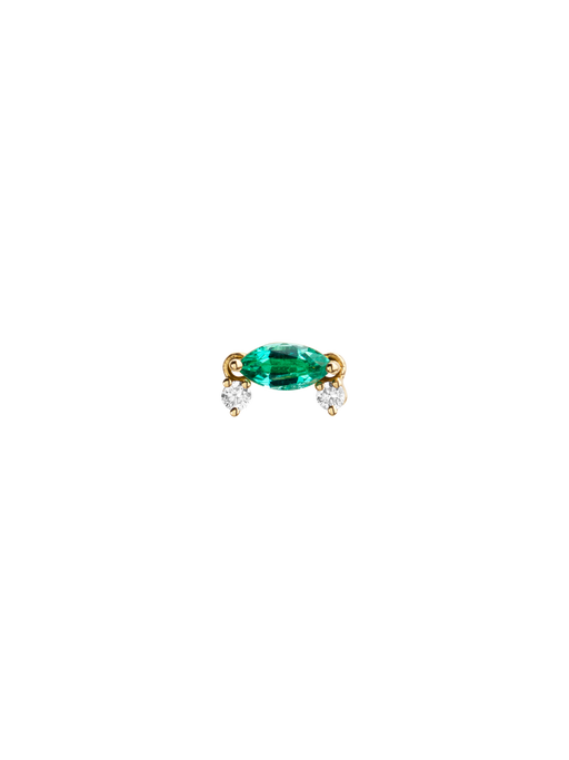 Dancing marquise emerald stud earring photo