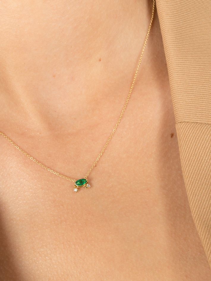 Dancing marquise emerald necklace