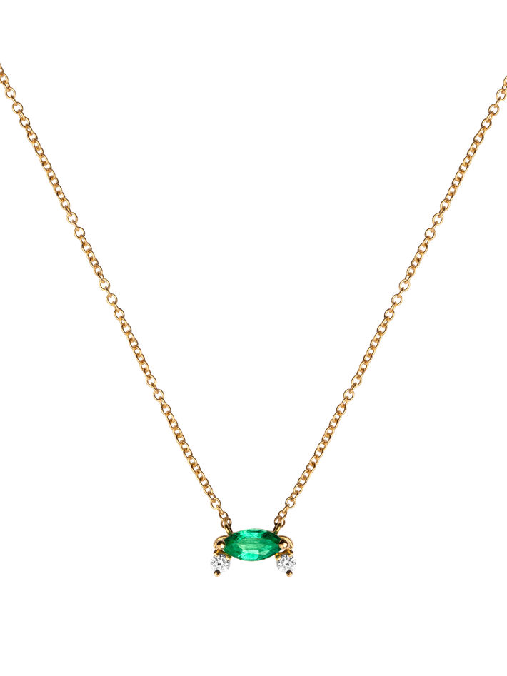 Dancing marquise emerald necklace