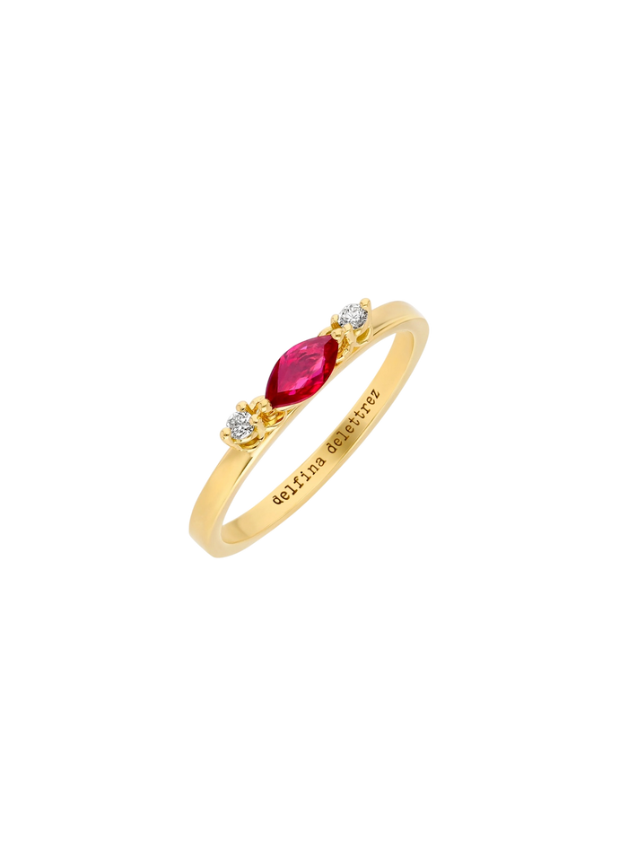 Dancing Diamonds marquise ring ruby