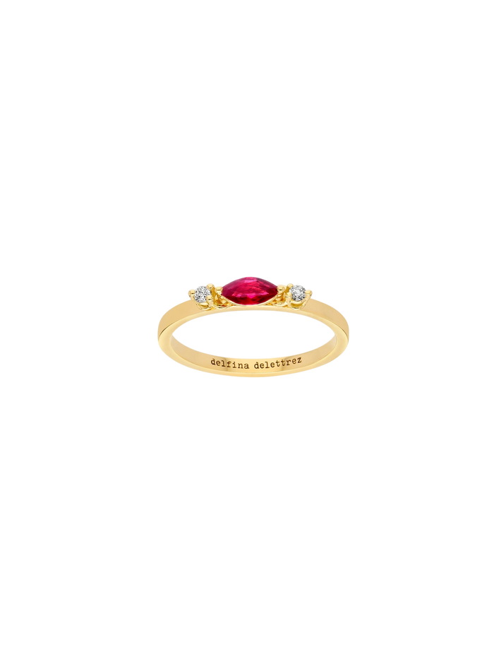Dancing Diamonds marquise ring ruby