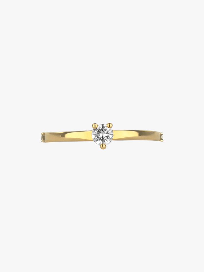 Diamond solitaire tennis ring